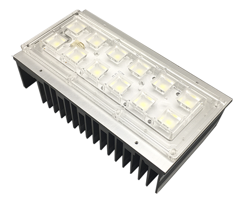 led module with pcs and lens